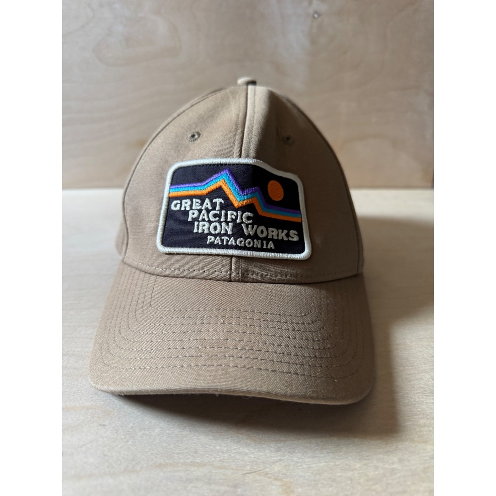 Patagonia Great Pacific Iron Works Tan Organic Cotton Snapback Hat Cap GPIW